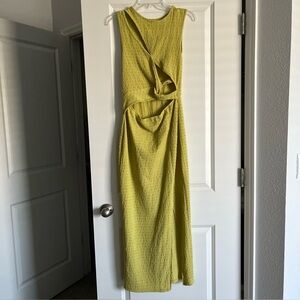 Sleeveless cut out top high slit maxi dress size medium